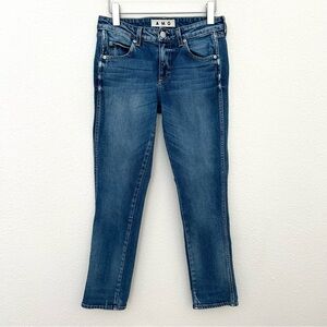 AMO Kate Straight Leg Jeans Denim Pants Mid Rise Girl Crush Wash Blue Size 27
